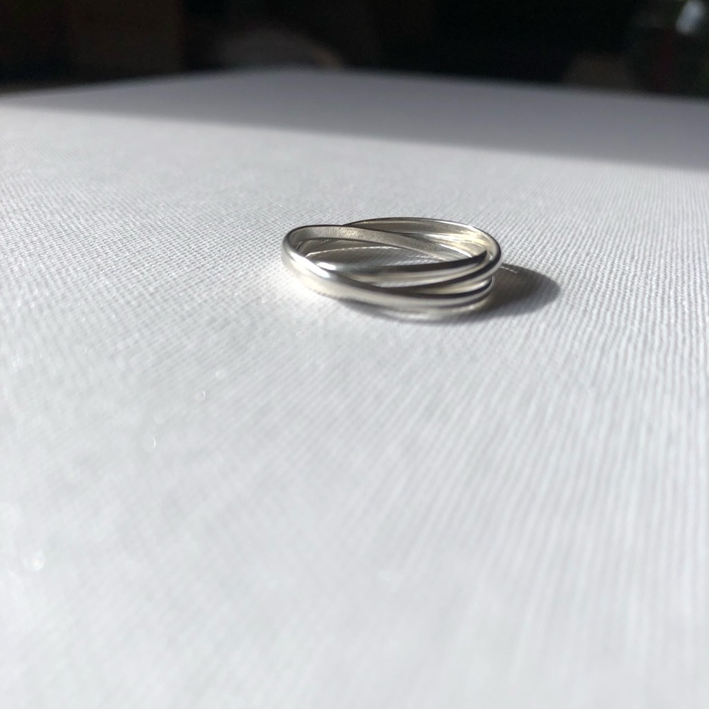 Silver Ring Triple Interlocked